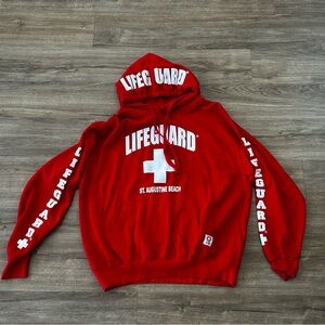 Lifeguard St. Augustine Beach Red Hoodie